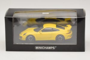 Porsche 911 991 GT3 Geltonas Minichamps 1:43 410062021 Metalas - nuotrauka 4 iš 4