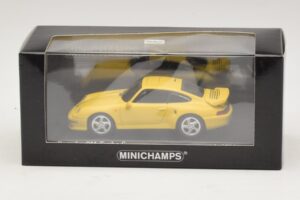 Porsche 911 993 Turbo S Geltonas Minichamps 1:43 430069270 Metalas - nuotrauka 4 iš 4