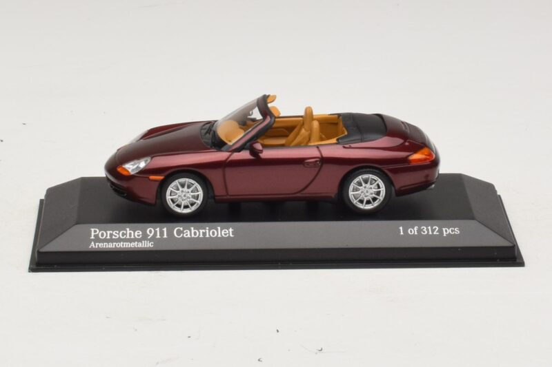 Porsche 911 996 Kabrioletas Raudona Metalinė Minichamps 1:43 Porsche 911 996 Kabrioletas Raudona Metalinė Minichamps 1:43 400061092 Metalas