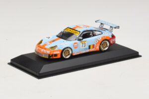 Porsche 911 996 GT3 RSR Gulf #73 Lefort / Lambert 1000km Spa 2005 Minichamps 1:43 400056473-P1 Metalas - nuotrauka 2 iš 4