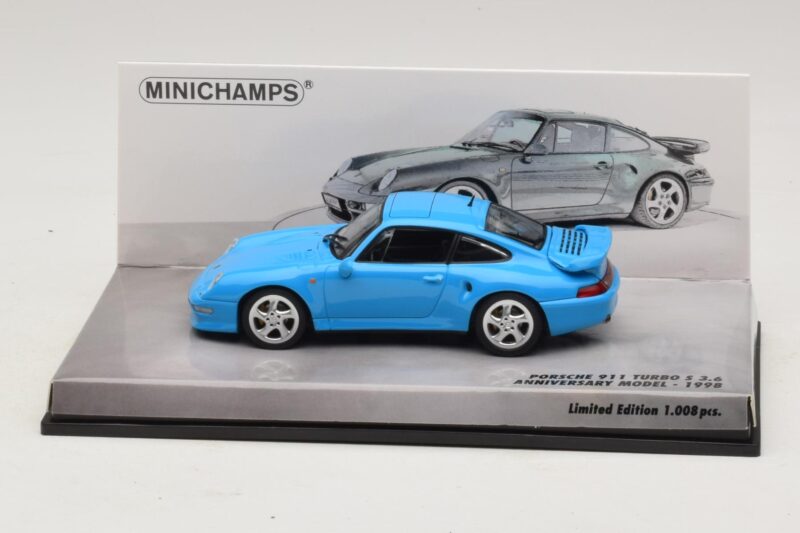 Porsche 911 996 Turbo S 3.6 Jubiliejinė Laida Mėlynas Minichamps 1:43 436069270 Metalas