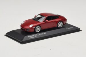 Porsche 911 997 Carrera 4S Red Metallic Minichamps 1:43 400066422 Metalas - nuotrauka 2 iš 4