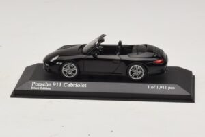 Porsche 911 997 Carrera Kabrioletas Black Edition Minichamps 1:43 400066434 Metalas