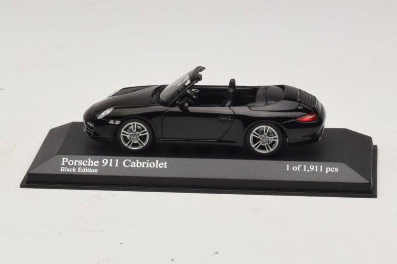 Porsche 911 997 Carrera Kabrioletas Black Edition Minichamps 1:43 400066434 Metalas