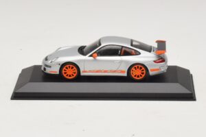 Porsche 911 997 GT3 RS Sidabrinė Oranžinė Minichamps 1:43 403066013 Metalas