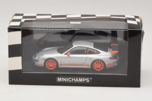 Porsche 911 997 GT3 RS Sidabrinė Oranžinė Minichamps 1:43 403066013 Metalas - nuotrauka 4 iš 4