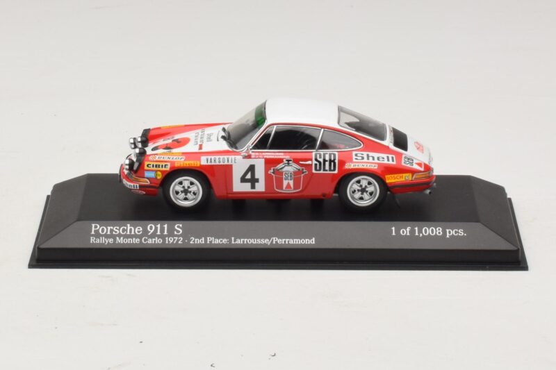 Porsche 911 S #4 G. Larrousse / J-C. Perramond 2nd Place Rally Monte Carlo 1972 Minichamps 1:43 400726804 Metalas