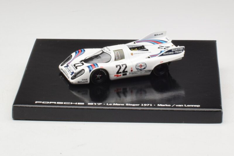 Porsche 917K #22 H. Marko / G. van Lennep Martini Racing 24 Hours of Le Mans Nugalėtojas 1971 Kasetės Leidimas Minichamps 1:4