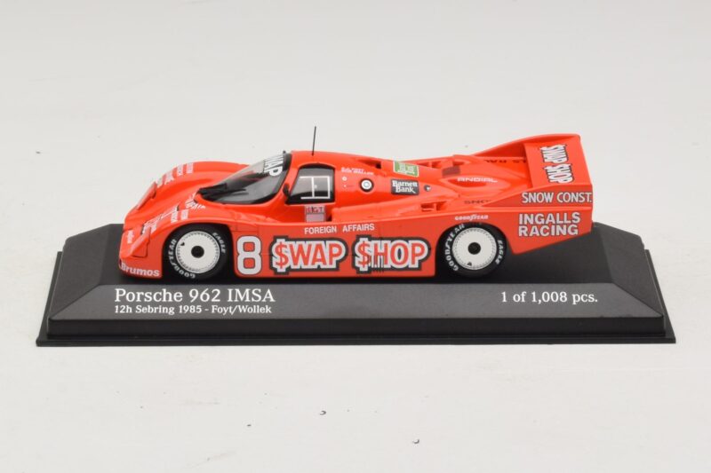 Porsche 962 IMSA #8 A.J. Foyt / B. Wollek 12 Hours of Sebring 1985 Minichamps 1:43 Porsche 962 IMSA #8 A.J. Foyt / B. Wollek 12 Hours of Sebring 1985 Minichamps 1:43 400856508 Metalas