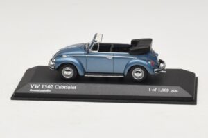 Volkswagen 1302 Kabrioletas Mėlynas Metalinis Minichamps 1:43 430055042 Metalas