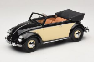 Volkswagen Beetle Kabrioletas Juodas Kremas Minichamps 1:18 107054131 Derva