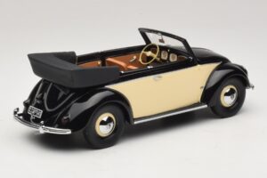 Volkswagen Beetle Kabrioletas Juodas Kremas Minichamps 1:18 107054131 Derva - nuotrauka 2 iš 6