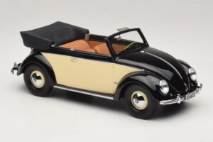 Volkswagen Beetle Kabrioletas Juodas Kremas Minichamps 1:18 107054131 Derva - nuotrauka 4 iš 6