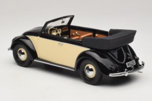 Volkswagen Beetle Kabrioletas Juodas Kremas Minichamps 1:18 107054131 Derva - nuotrauka 5 iš 6