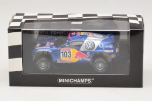 Volkswagen Race Touareg #103 B. Saby / R. Perin Winner Rally Por Las Pampas 2005 Pakaitinė Dėžė Minichamps 1:43 436055303-R1  - nuotrauka 4 iš 4