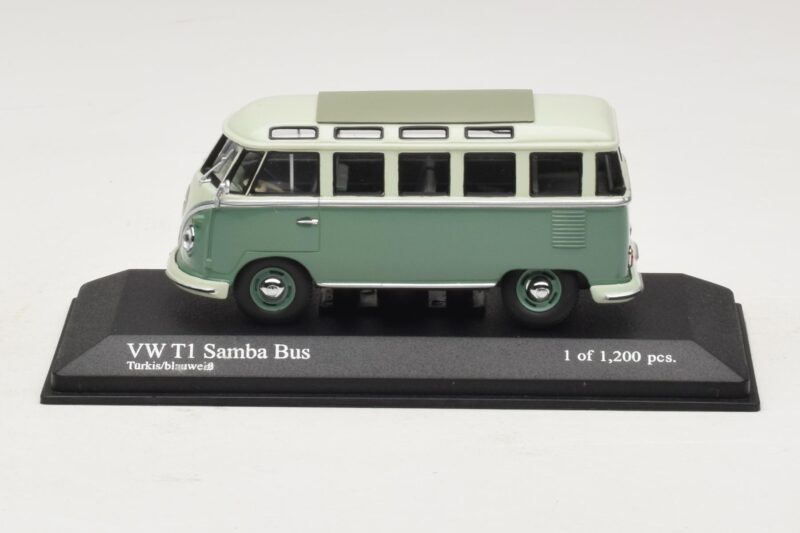 Volkswagen T1 Samba Bus Turkio Mėlyna Balta Minichamps 1:43 Volkswagen T1 Samba Bus Turkio Mėlyna Balta Minichamps 1:43 430052306 Metalas