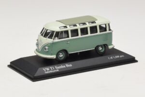 Volkswagen T1 Samba Bus Turkio Mėlyna Balta Minichamps 1:43 430052306 Metalas - nuotrauka 2 iš 4