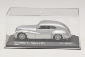 Alfa Romeo 6C 2500 Freccia d'Oro Sidabrinis Minichamps 1:43 400120480 Metalas - nuotrauka 4 iš 5
