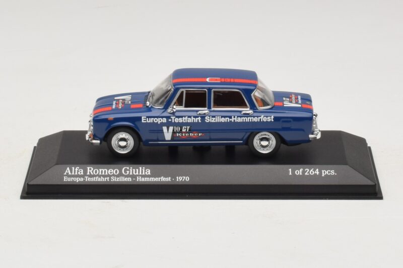 Alfa Romeo Giulia Europa-Testfahrt Sizilien-Hammerfest Minichamps 1:43 Alfa Romeo Giulia Europa-Testfahrt Sizilien-Hammerfest Minichamps 1:43 400120905 Metalas