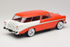 Chevrolet Bel Air Nomad Custom Šviesiai Raudona & Baltas KK-Scale 1:18 KKDC181291 Metalas - nuotrauka 2 iš 6