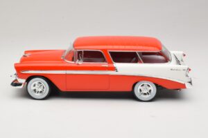 Chevrolet Bel Air Nomad Custom Šviesiai Raudona & Baltas KK-Scale 1:18 KKDC181291 Metalas - nuotrauka 3 iš 6