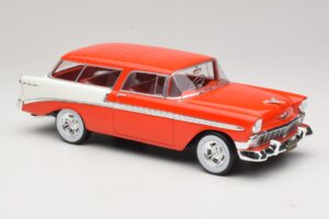 Chevrolet Bel Air Nomad Custom Šviesiai Raudona & Baltas KK-Scale 1:18 KKDC181291 Metalas - nuotrauka 4 iš 6