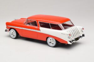 Chevrolet Bel Air Nomad Custom Šviesiai Raudona & Baltas KK-Scale 1:18 KKDC181291 Metalas - nuotrauka 5 iš 6
