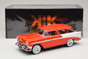 Chevrolet Bel Air Nomad Custom Šviesiai Raudona & Baltas KK-Scale 1:18 KKDC181291 Metalas - nuotrauka 6 iš 6