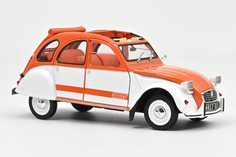Citroen 2CV Spot Oranžinis & Baltas Norev 1:18 181473 Metalas