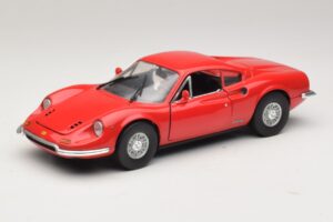 Ferrari Dino 246 Raudonas Majorette 1:18 5271 Metalas