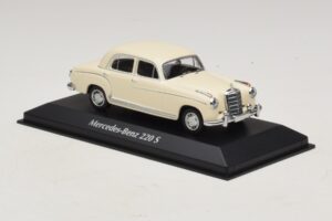 Mercedes 220 S W180 Baltas Maxichamps 1:43 940033000 Metalas - nuotrauka 3 iš 5