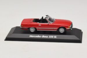 Mercedes 350 SL R107 Raudonas Maxichamps 1:43 940033432 Metalas