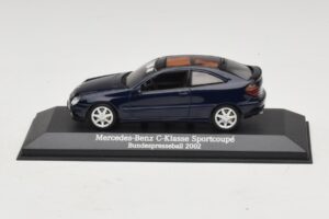 Mercedes C-Class Sportscoupe CL203 Blue Metallic Bundespressball Minichamps 1:43 MB010 Metalas