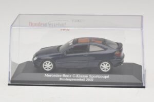 Mercedes C-Class Sportscoupe CL203 Blue Metallic Bundespressball Minichamps 1:43 MB010 Metalas - nuotrauka 4 iš 5