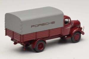 Mercedes L3500 Platforma Porsche Minichamps 1:43 439350027 Metalas - nuotrauka 2 iš 7