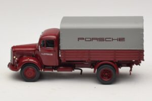 Mercedes L3500 Platforma Porsche Minichamps 1:43 439350027 Metalas - nuotrauka 3 iš 7