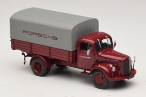 Mercedes L3500 Platforma Porsche Minichamps 1:43 439350027 Metalas - nuotrauka 4 iš 7