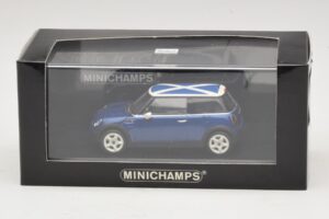 Mini Cooper S R53 Mėlynas Su Škotijos Vėliava Minichamps 1:43 MINI016 Metalas - nuotrauka 5 iš 5