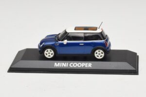 Mini Cooper S R53 Tamsiai Mėlynas Su Panoraminiu Stogu Minichamps 1:43 MINI021 Metalas