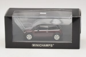 Mini Cooper S R53 Tamsiai Raudonas Su Juodu Stogu Minichamps 1:43 MINI028 Metalas - nuotrauka 5 iš 5