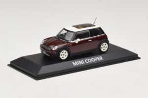 Mini Cooper S R53 Tamsiai Raudonas Su Panoraminiu Stogu Minichamps 1:43 MINI019 Metalas - nuotrauka 2 iš 4