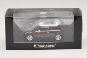 Mini Cooper S R53 Tamsiai Raudonas Su Panoraminiu Stogu Minichamps 1:43 MINI019 Metalas - nuotrauka 4 iš 4