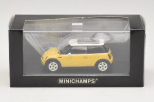 Mini Cooper S R53 Geltonas Su Geltonu Panoraminiu Stogu Minichamps 1:43 MINI029 Metalas - nuotrauka 4 iš 4