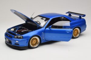 Nissan Skyline GT-R R34 V-Spec II Mėlyna Metalik BBS Ratlankiai KK-Scale 1:12 KKDC120211-2 Metalas - nuotrauka 2 iš 8