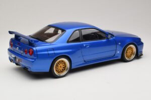 Nissan Skyline GT-R R34 V-Spec II Mėlyna Metalik BBS Ratlankiai KK-Scale 1:12 KKDC120211-2 Metalas - nuotrauka 3 iš 8