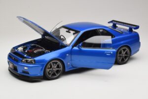 Nissan Skyline GT-R R34 V-Spec II Mėlyna Metalik OEM Ratlankiai KK-Scale 1:12 KKDC120211-1 Metalas - nuotrauka 2 iš 8
