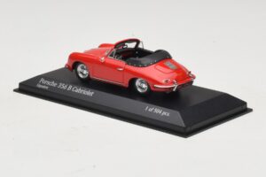 Porsche 356 B Kabrioletas Raudonas Minichamps 1:43 400064331 Metalas - nuotrauka 3 iš 5