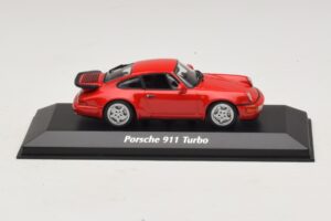 Porsche 911 964 Turbo Raudonas Maxichamps 1:43 940069102 Metalas
