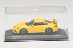 Porsche 911 991.1 GT3 Geltonas Minichamps 1:43 410066020 Metalas - nuotrauka 4 iš 5