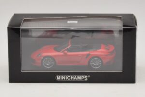 Porsche 911 991.1 Turbo S Kabrioletas Raudonas Minichamps 1:43 410067180 Metalas - nuotrauka 5 iš 5